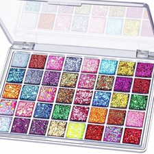 40 Color Face Glitter Palette Multi-Use Glitter Makeup for Hair Face Body