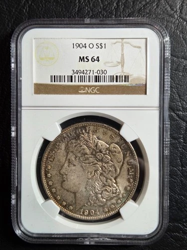 Beautiful 1904 O Morgan Silver Dollar NGC Graded MS 64