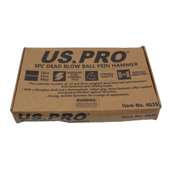 US PRO 3PC DEAD BLOW BALL PEIN HAMMER SET 16OZ 32OZ 48OZ - Image 3 of 3