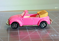 Pink Volkswagen Beetle Bug Tomy 1:64 Scale Vintage Disney Diecast No figure