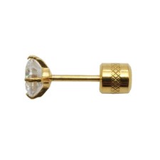 18K Yellow Gold Filled Tarnish-Resistant 5mm Cubic Zirconia CZ Stud Earrings