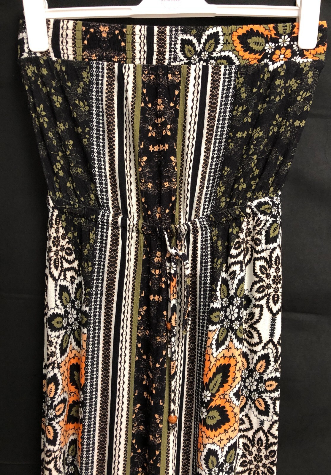 Next Beachwear Pattern Maxi Dress Size 8 Strapless Stretchy image 3