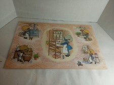 Vintage Stapco Holly Hobbie Placemats Made In USA Set Of 4 Different Scenes