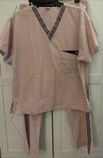 Dickies Women s Scrub Set Pink V-Neck Top Small Pants Medium Nursing Medical
