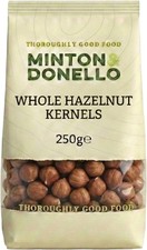 Minton & Donello Organic Hazelnut Whole Kernels 250g - Natural, Healthy Snack,