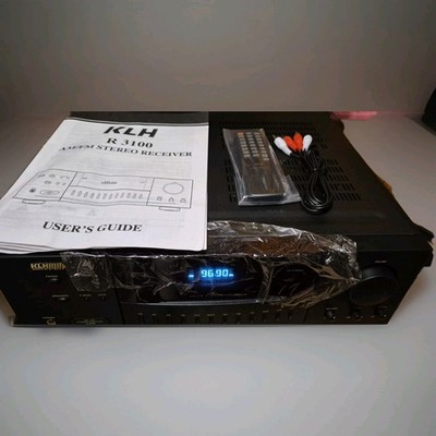 KLH R3100 AM FM Stereo Receiver 100W X2 30 Presets 4 Audio Inputs Working In Box