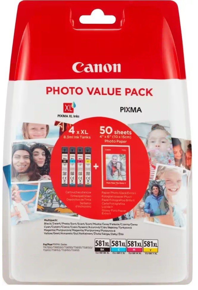 Genuine Canon 581XL CMYK Photo Value Pack Ink Cartridges PIXMA TR7550 TS6150