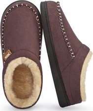 ATHMILE Mens House Shoes Fuzzy Warm Moccasin Memory Foam House Slippers for Men