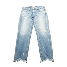 Moussy Vintage Jeans Women's Size 28 Howa Distressed Faded Denim Raw Hem 30x26 