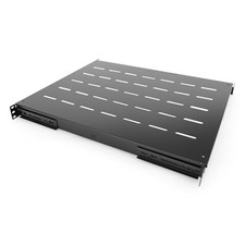 1U Server Rack Shelf 19in Fixed 4-Post Rack Mount Server Shelf Adjustable Mou...