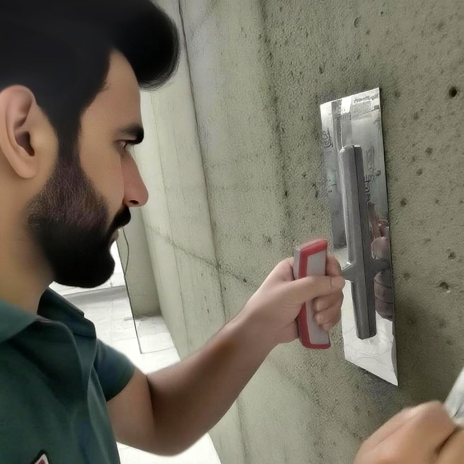 11.8X3.8 Inch Concrete Finishing Trowel - Premium Stainless Steel Masonry Tool f