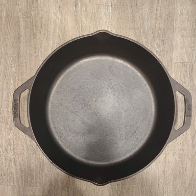 Lodge USA 1896 Pre-Seasoned Cast Iron Skillet Dual Assist 12 Inch, Black 10SKL
