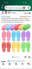 Geyoga Disposable Foam Pedicure Flip Flops Multicolor Spa Salon Slippers