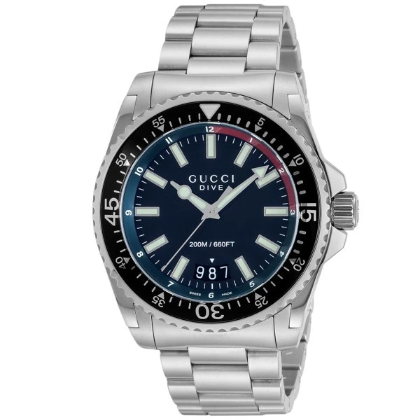 Montre Gucci Qz Ceinture en Acier Inoxydable Analogique Noir