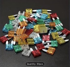 60pcs Bagged Fuse Assortment: 5A/10A/15A/20A/25A/30A