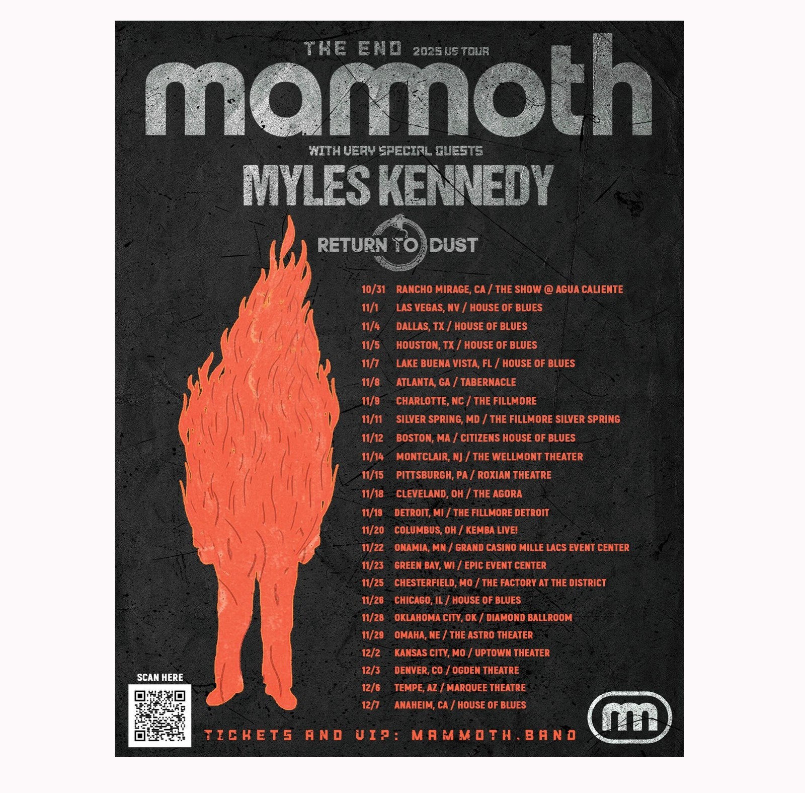 Mammoth - The End 2025 U.S. Tour  Poster