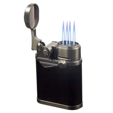 Vintage Quad Jet Torch Lighter Butane Refillable Windproof Flame Cigarette Cigar