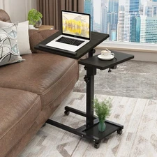 Mobile Adjustable Height Laptop Stand PC Portable Laptop Swivel Table Rolling...