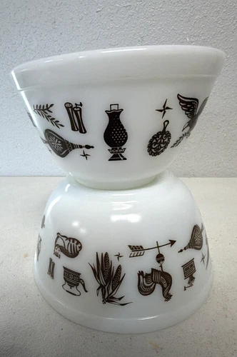 Pyrex 1.5qt #402 Early Americana Milk Glass 7" Mixing Bowl White Lot 1.5 Pt 401