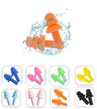 8 Pairs Reusable Silicone Earplugs for Sleeping Swimming Travel Noise Reduction