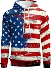American Flag Hoodie   3D USA Flag Streetwear Unisex Pullover