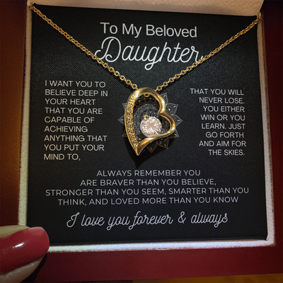 To My daughter Necklace Gift for Birthday Graduation Christmas  from dad