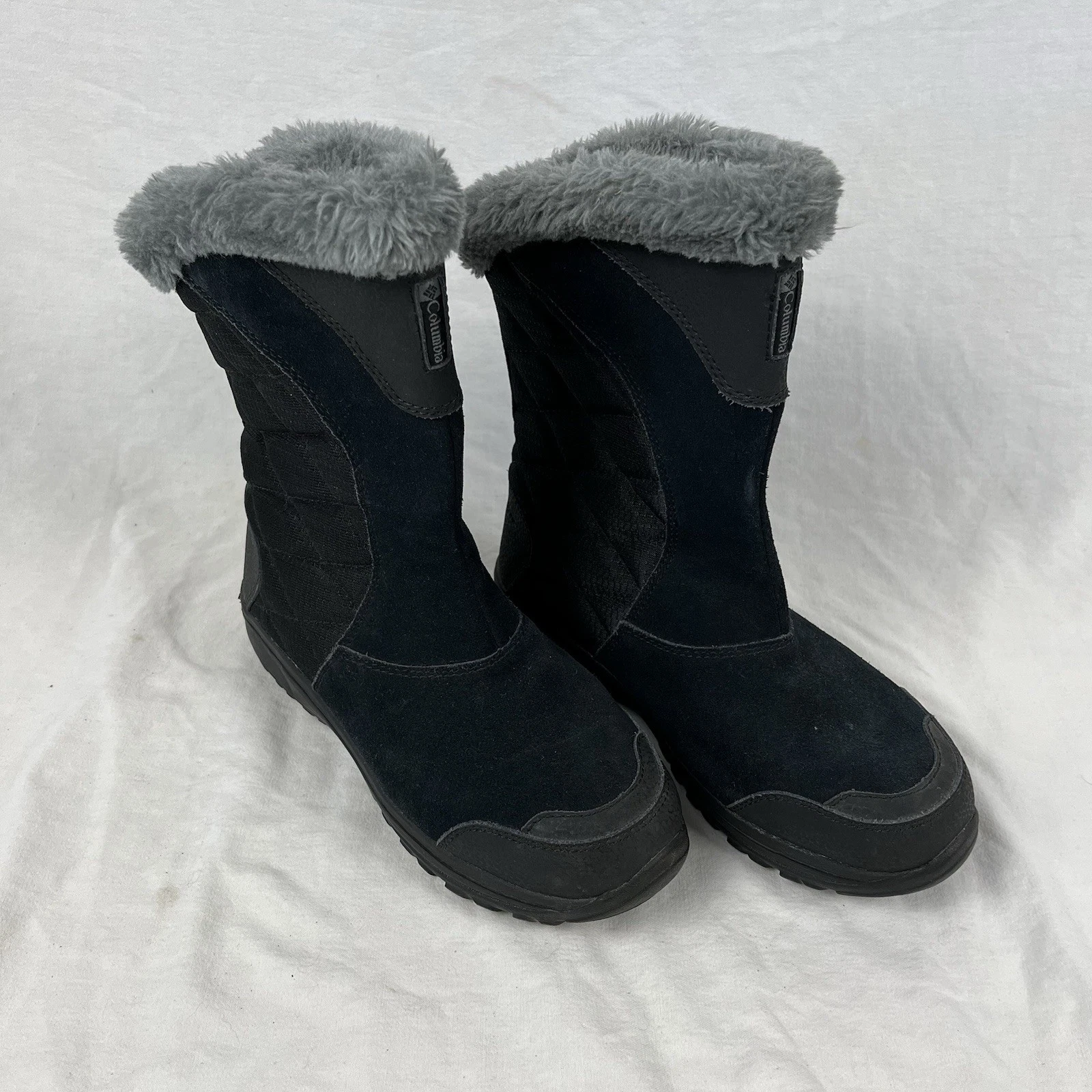 Columbia Ice Maiden II Womens Size 7 Slip On Winter Snow Boots Black