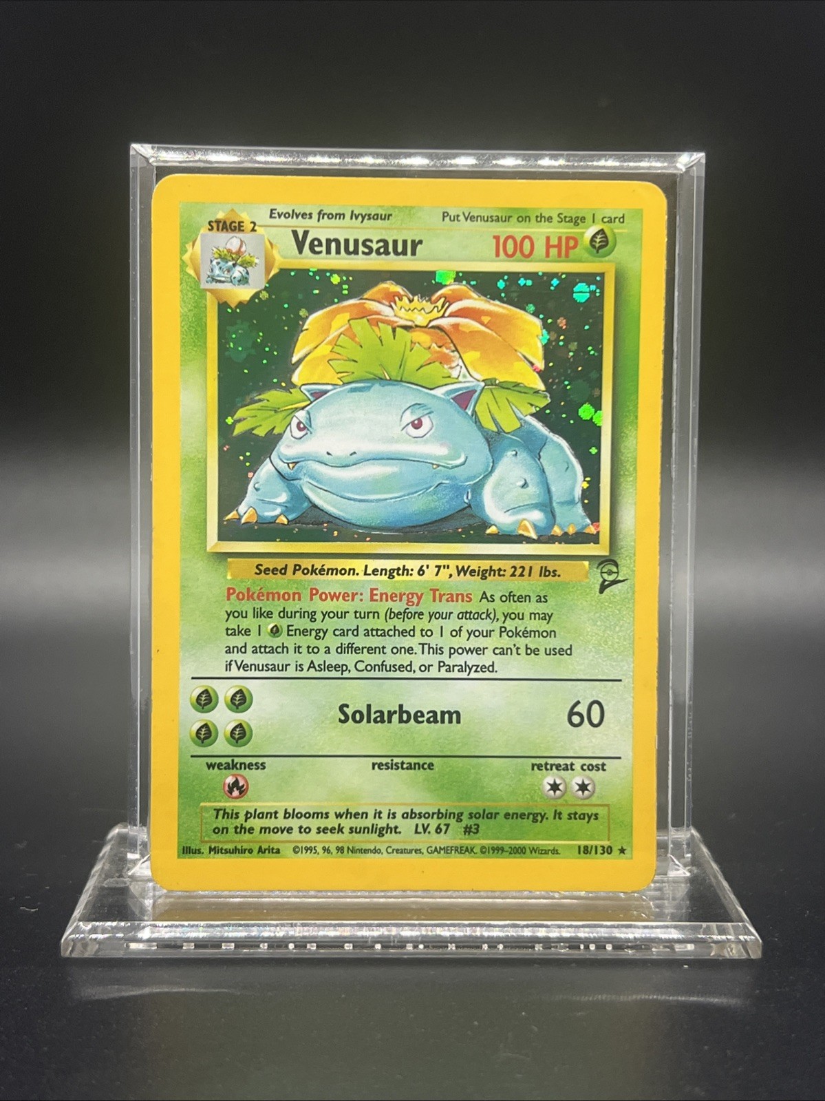 Pokemon Venusaur 018/130 – Base Set 2 – Holo Rare – Moderate Play