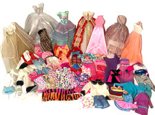 50-Piece Lot of Barbie/Skipper Doll Clothing Some Vintage -READ