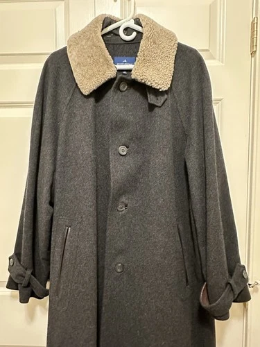 Hickey Freeman Charcoal Gray Wool Overcoat Size 42 - product listing photo