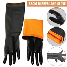 Rubber PPE Latex Long Gloves 55cm Gauntlets Anti Chemical Industrial Gauntlet UK