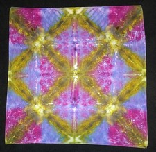  BOGO Purple And Chartreuse Geometric Ice Dye Tie Dye Bandana