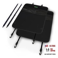 2-Pack Black Kick Mats for Car Seat Backs - Reversible