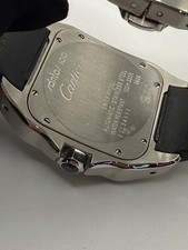 Cartier Santos 100 XL Custom Set Diamond Bezel Men’s Watch 2656 Black Leather 9