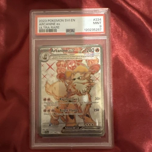 PSA 9 Arcanine ex 224/198 Ultra Rare Scarlet & Violet Pokemon Holo Near Mint
