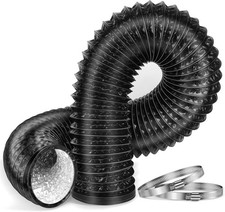 Dryer Vent Hose 4" 6.55ft Thick Aluminum Flexible Duct with Clamps