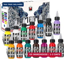 KVM Tattoo Ink Set 14 Pcs Colors 1oz 30ml Tattoo Supply Indoor Tattoo Studio R