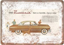 1951 Ford Victoria Vintage Automobile Advertising Retro Look Metal Sign An2450
