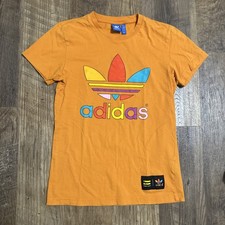 Camiseta Adidas Pharrell Williams Supercolor Naranja Multicolor Trifolio Pequeña