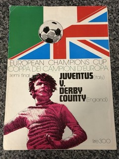 1973 Juventus V Derby County European Cup Semi Final Football Programme