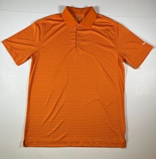 Nike Golf Tour Performance Dri-Fit Men's Polo Shirt Orange / White Stripe Size M