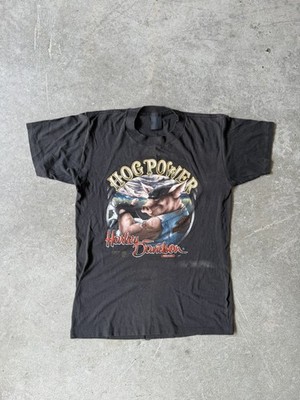 3D Emblem  Hog Power  Harley Davidson Vintage 1988 Tshirt Single Stitch M 