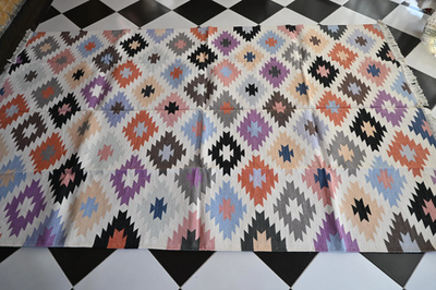 #ad Rugmoda Cotton Multicolor Diamond Geometric 5x8 Living Room Area Rug $251.99