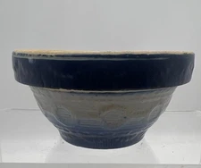 Vintage Blue And White Salt Glazed “Wedding Ring”  Pattern Bowl