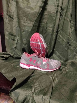Under Armour Micro G Velocity Gray Pink Women's Running Shoes Size 10