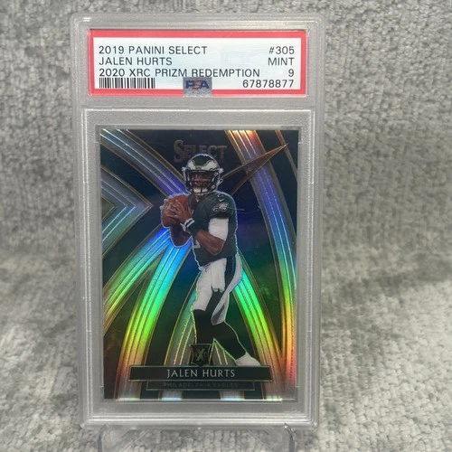 2019 Panini Select Jalen Hurts 2020 XRC Prizm Redemption RC PSA 9 Eagles