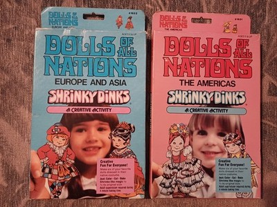 Vintage 2 x Shrinky Dinks 1979 Dolls of all Nations Sealed Retro Rare Made USA