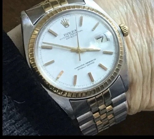 Vintage ROLEX OYSTER PERPETUAL DATEJUST 36mm 18k GOLD & SS Jubilee Watch 1903660