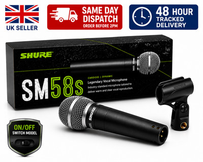 Neu für Shure SM58S dynamisches Gesangsmikrofon mit Ein-/Ausschalter UK VERKÄUFER