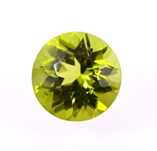 AAA Natural Peridot Round Shape Faceted Cut Loose Gemstone 2.15 Cts 8X8X5 mm